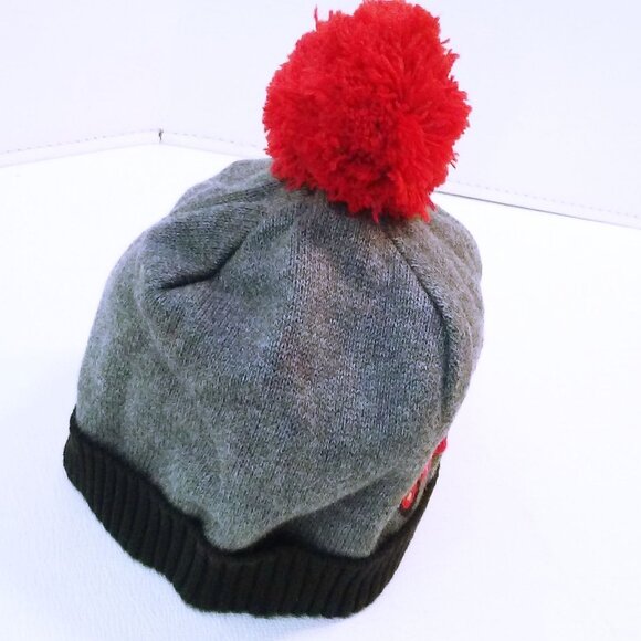 NWT 2016 Gymboree Knit Beanie Cap Unisex Boy 12-24mos Firetruck PomPom Cotton - Picture 8 of 13